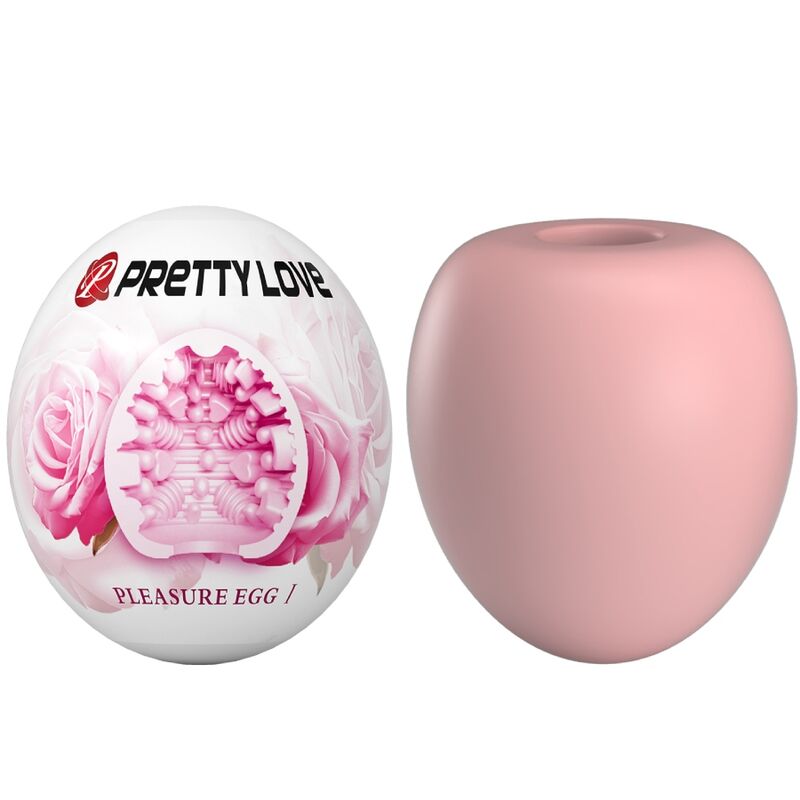 Masturbador masculino de huevo rosa de la marca PRETTY LOVE FLIRTATION, con textura interior y diseño compacto.