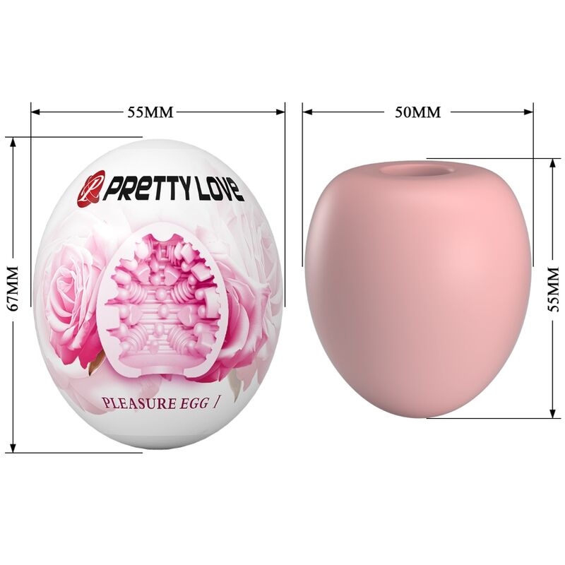 Masturbador masculino Pretty Love Flirtation en forma de huevo rosa, con textura interior para mayor placer.