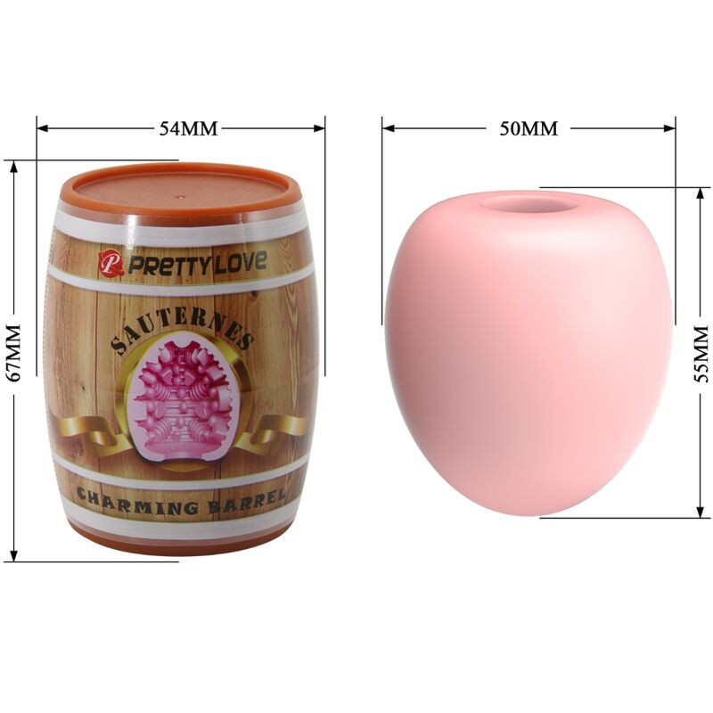 Masturbador masculino Pretty Love Flirtation Huevo Rosa Modelo 2, detalle del interior texturizado para placer.