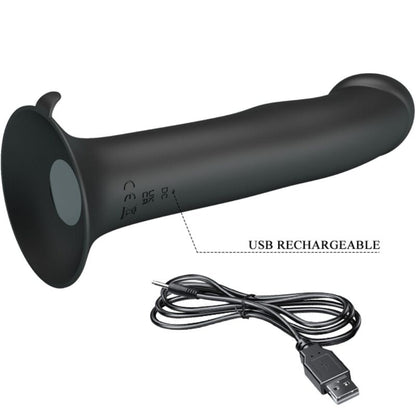 Vibrador y succionador de clítoris negro de la marca PRETTY LOVE FLIRTATION, con diseño elegante y funcional.