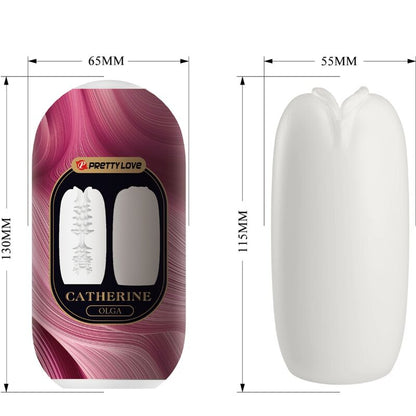 Pretty Love Olga male masturbator in white, realistic textured design for enhanced pleasure and comfort.