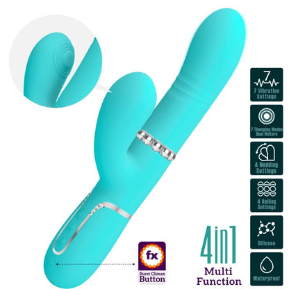 PRETTY LOVE - VIBRADOR PUNT G MULTIFUNCIÓ VERD AIGUA