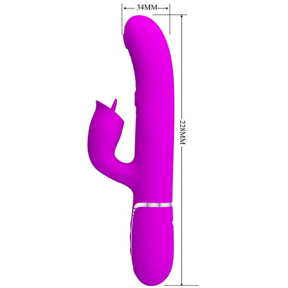 Vibrador rabbit Pretty Love Flirtation de color fucsia con función de licking, diseñado para placer íntimo.
