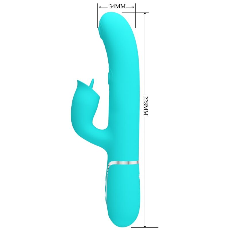 PRETTY LOVE - VIBRADOR RABBIT AMB LICKING VERD AIGUA
