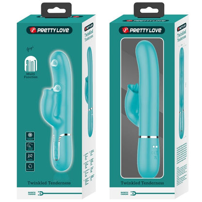 PRETTY LOVE - VIBRADOR RABBIT AMB LICKING VERD AIGUA
