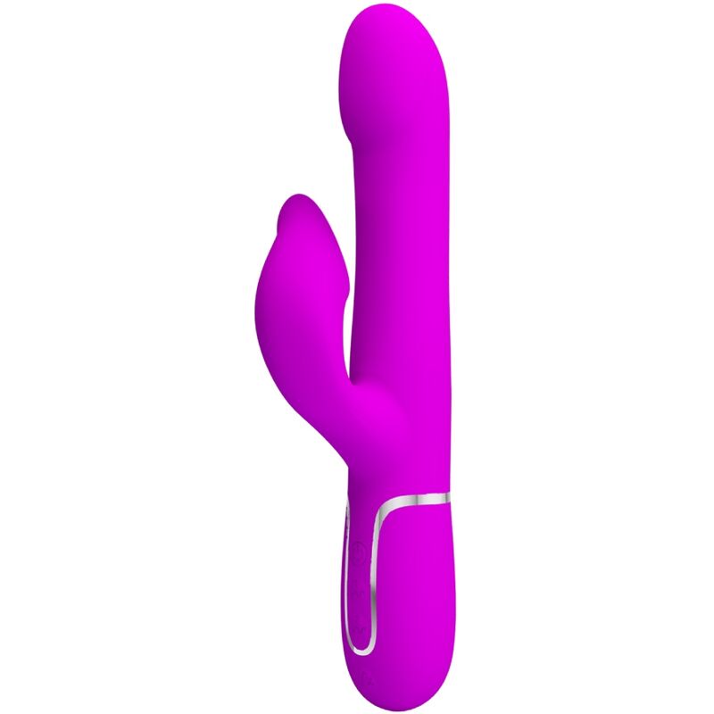 Vibrador rabbit Pretty Love Flirtation con perlas en color violeta, diseño ergonómico y estimulante para el placer.