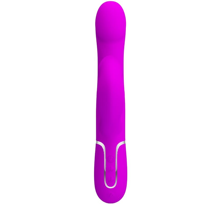 Vibrador rabbit con perlas violetas de la marca Pretty Love Flirtation, diseño ergonómico y estimulador para pareja.