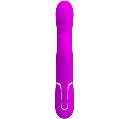 Vibrador rabbit con perlas violetas de la marca Pretty Love Flirtation, diseño ergonómico y estimulador para pareja.