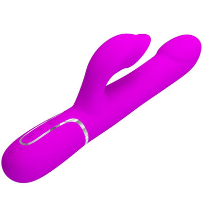 Vibrador rabbit de perlas en color violeta de la marca PRETTY LOVE FLIRTATION, con diseño ergonómico y texturizado para placer.