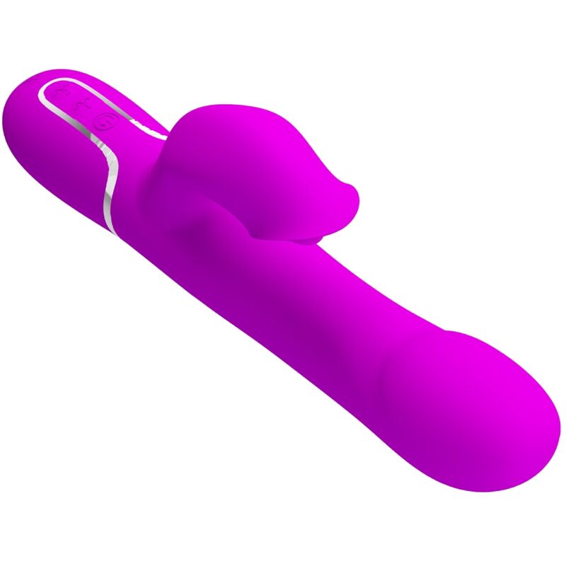 Vibrador rabbit con perlas en color violeta de la marca Pretty Love Flirtation, diseñado para placer y estimulación.
