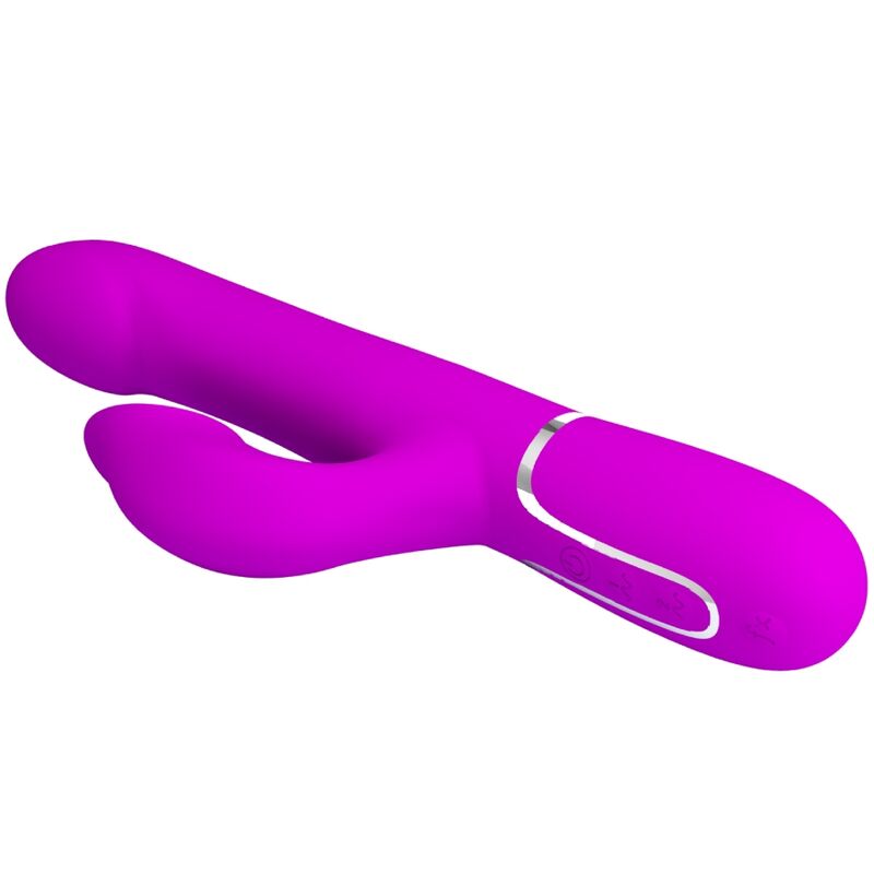 Vibrador rabbit Pretty Love Flirtation con perlas y diseño en color violeta, ideal para estimulación y placer personal.