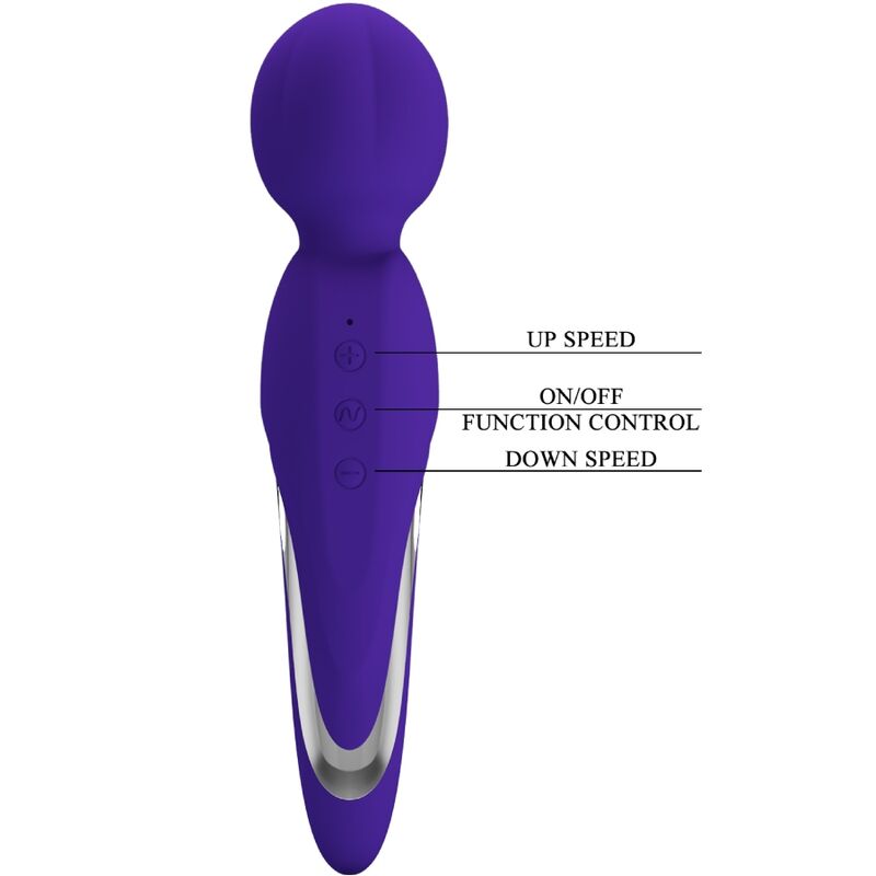 Vibrador wand violeta PRETTY LOVE Walter, de la marca PRETTY LOVE FLIRTATION, con forma ergonómica y superficie suave.