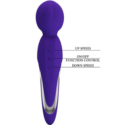 Vibrador wand violeta PRETTY LOVE Walter, de la marca PRETTY LOVE FLIRTATION, con forma ergonómica y superficie suave.