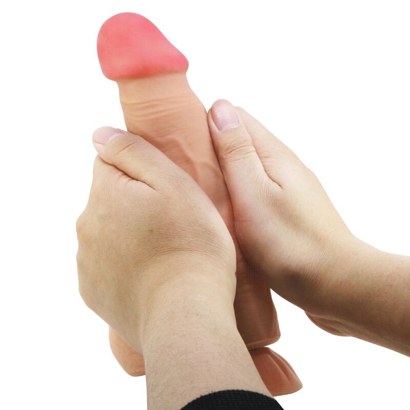 Dildo realista con ventosa y control remoto, piel deslizante, de la serie Sliding Skin de PRETTY LOVE, 21.8 cm, de alta calidad.