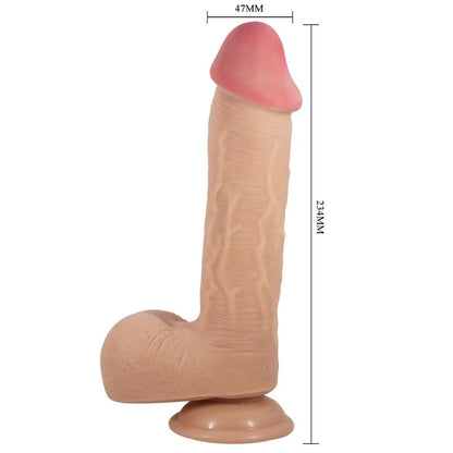 PRETTY LOVE - SLIDING SKIN SÈRIES DILDO REALÍSTIC AMB VENTOSA PELL LLIÇANT NATURAL 23.4 CM
