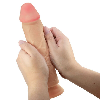 PRETTY LOVE - SLIDING SKIN SÈRIES DILDO REALÍSTIC AMB VENTOSA PELL LLIÇANT NATURAL 23.4 CM