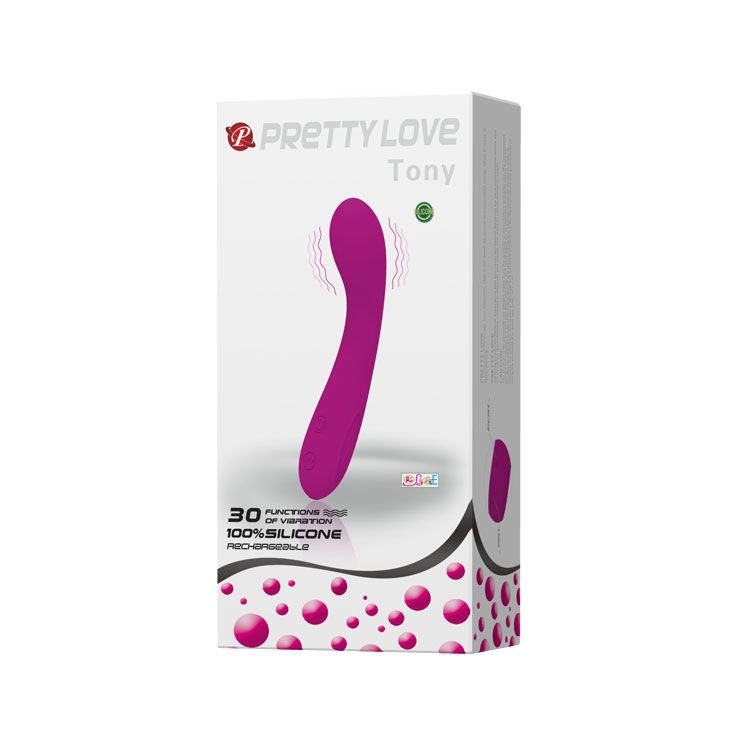 Masajeador lila Pretty Love Tony de alta calidad, diseño ergonómico y suave para masajes relajantes.