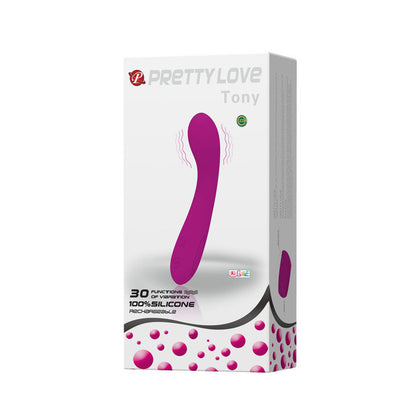 Masajeador lila Pretty Love Tony de alta calidad, diseño ergonómico y suave para masajes relajantes.