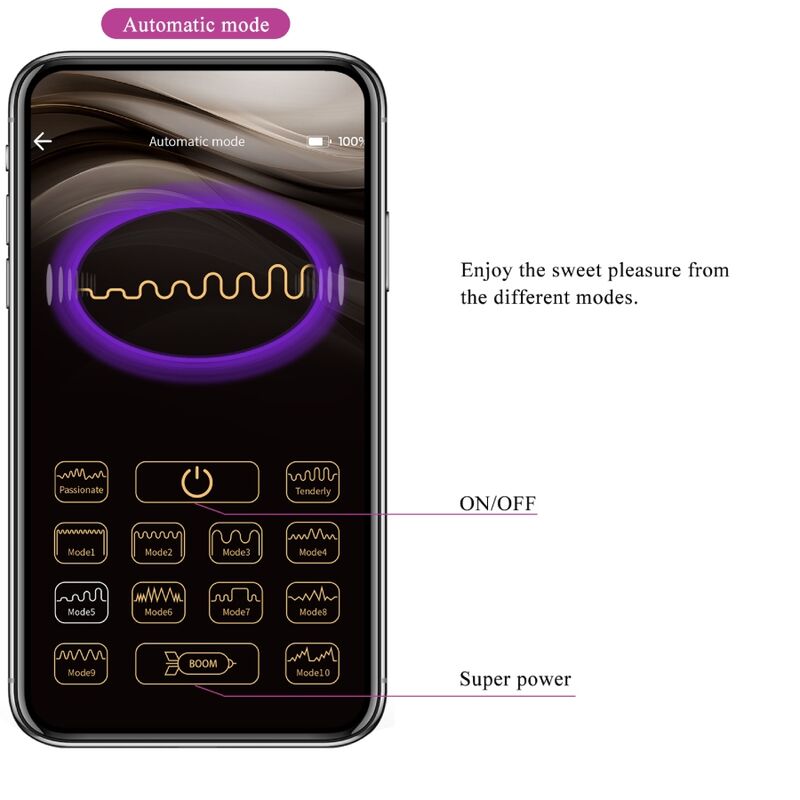 Vibrador PRETTY LOVE Catalina con control remoto y luz LED morada, diseño elegante y compacto para placer personal.