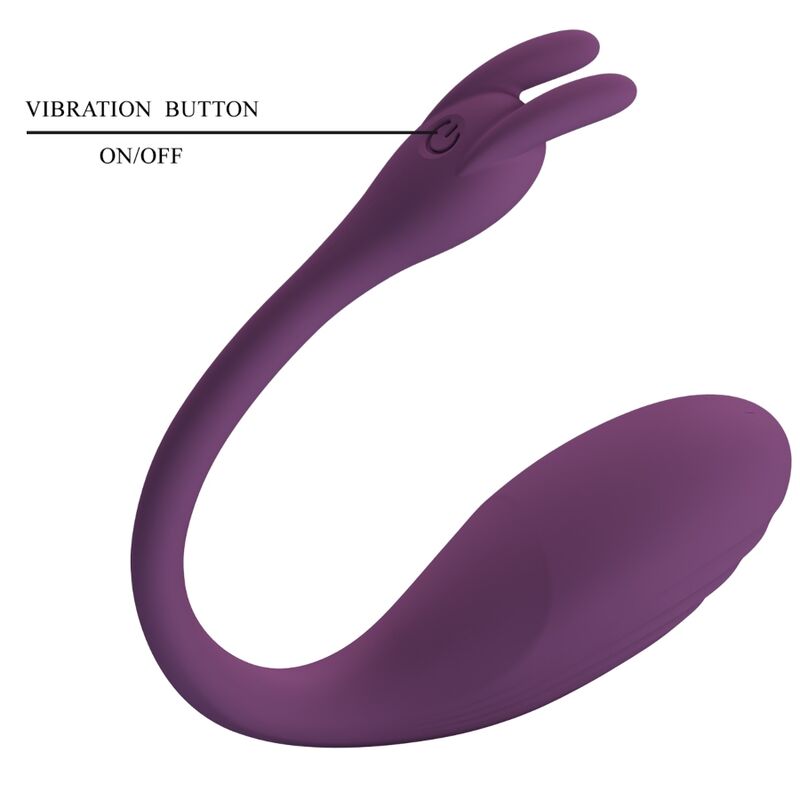 Vibrador Catalina de PRETTY LOVE LED en color lila con control remoto y función app, diseñado para placer y comodidad.