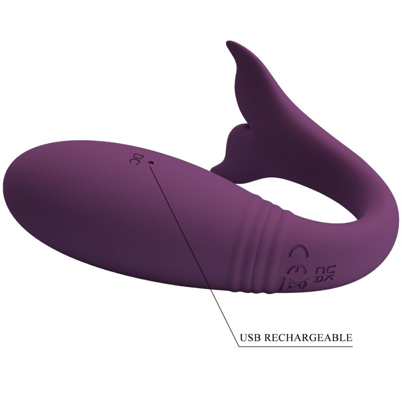 Vibrador PRETTY LOVE Jayleen con control remoto y luz LED morada, diseño elegante y funcional para placer personal.