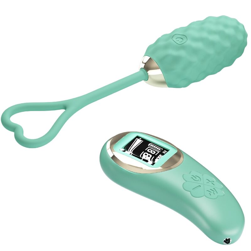 Huevo vibrador control remoto Pretty Love Vivian en color verde, diseño compacto y discreto, con control remoto incluido.
