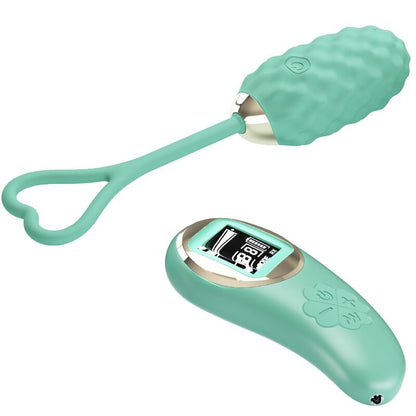 Huevo vibrador control remoto Pretty Love Vivian en color verde, diseño compacto y discreto, con control remoto incluido.