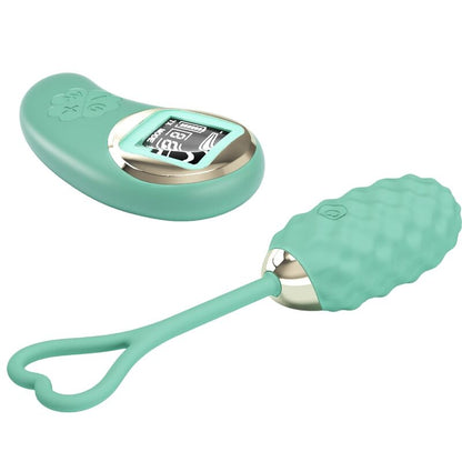 Vibrador huevo control remoto Pretty Love Vivian LED en color verde, con diseño compacto y superficie lisa.
