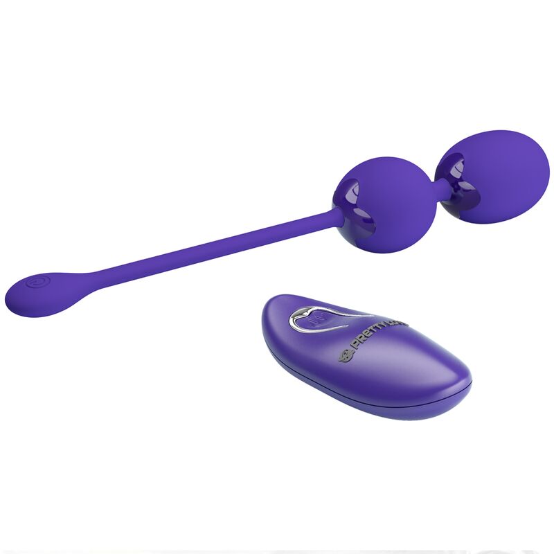Bolas de control remoto y vibración Pretty Love Willie Youth en color violeta, con diseño compacto y moderno.