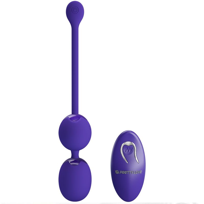 Bolas de control remoto y vibración Pretty Love Willie Youth en color violeta, con luces LED, para uso íntimo.
