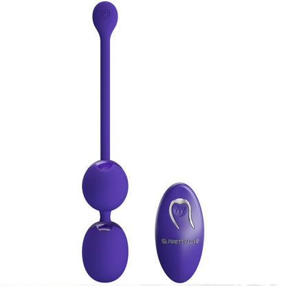 Bolas de control remoto y vibración Pretty Love Willie Youth en color violeta, con luces LED, para uso íntimo.