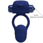 Anillo vibrador azul de la marca PRETTY LOVE MALE con plug, diseñado para placer y estimulación íntima.