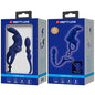 Blue Pretty Love Ayad rabbit vibrator ring with plug, showcasing its sleek design and dual stimulation features.