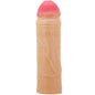 Funda de pene extensora natural PRETTY LOVE MALE, muestra la funda en color transparente y su textura para mayor tamaño y comodidad.