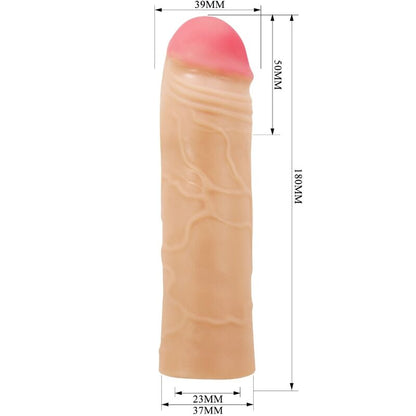Funda de pene extensora natural Pretty Love Male, diseñada para aumentar tamaño y mejorar la apariencia del pene.