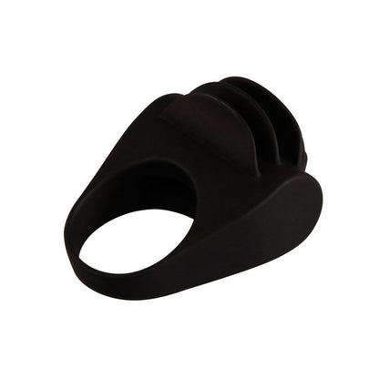 Anillo vibrador negro Pretty Love Chester, diseñado para placer íntimo, con textura y tamaño compactos.