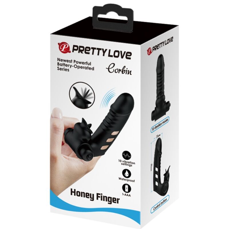 PRETTY LOVE - CORBIN FUNDA DIT VIBRADOR NEGRE