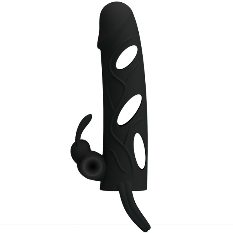 Funda de silicona con vibración de 14 cm de la marca Pretty Love Male, diseñada para placer y estimulación.