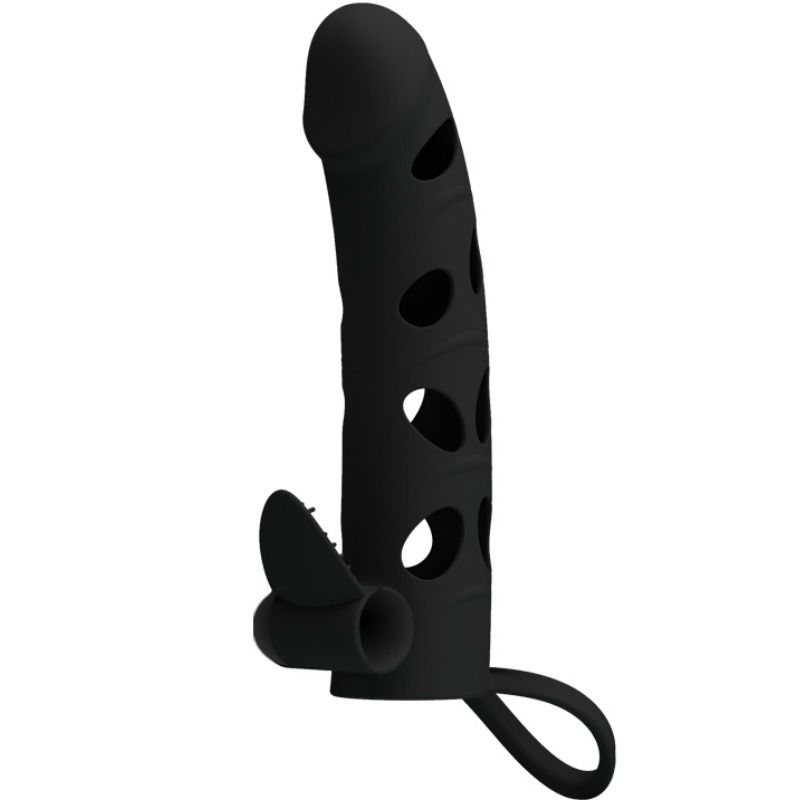 Funda de silicona con vibración de 15.2 cm de la marca PRETTY LOVE MALE, diseñada para uso íntimo y placer.