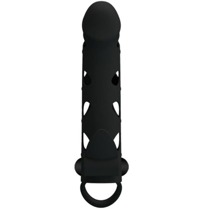 Funda de silicona vibradora de 15.2 cm de la marca PRETTY LOVE MALE, con textura y diseño ergonómico para placer.