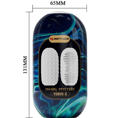 Huevo masturbador Pretty Love Whirl Mystery Venus de la marca Pretty Love Male, con textura y diseño realista para placer masculino.