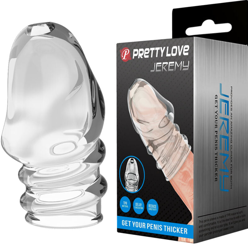 Gel engrosador para pene transparente de la marca PRETTY LOVE MALE, con textura suave y diseño realista.