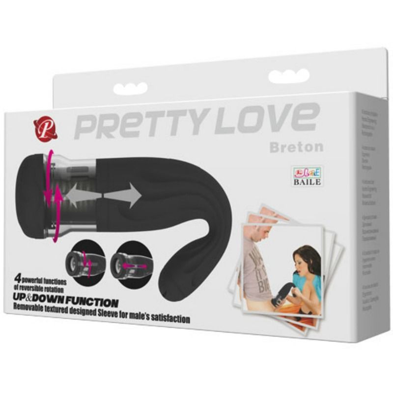 Masturbador masculino multifunción PRETTY LOVE MALE Breton, con diseño realista y funciones variadas para placer masculino.