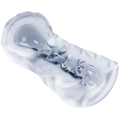 Masturbador masculino Pretty Love Fantasy con espiral interna y bolas transparentes, con textura para mayor placer.