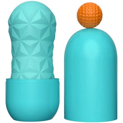 Masturbador Victoria Caspar en color verde agua de la marca Pretty Love Male, con detalles realistas y textura suave.