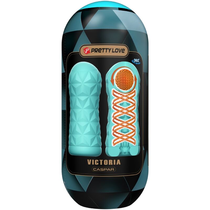 Masturbador Victoria Caspar de Pretty Love Male en color verde agua, con detalles realistas y textura suave.