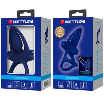 PRETTY LOVE - MAT DOBLE ANELL AMB VIBRACIÓ &amp; ESTIMULADOR BLAU
