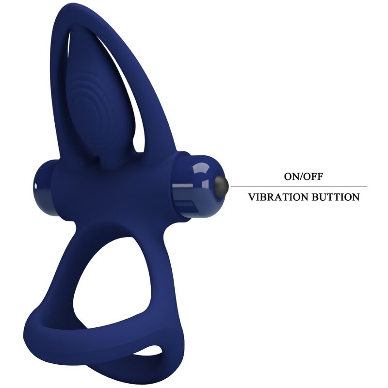 PRETTY LOVE - MAT DOBLE ANELL AMB VIBRACIÓ &amp; ESTIMULADOR BLAU