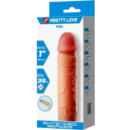 Funda de pene natural de la marca PRETTY LOVE MALE, extensión para pene con diseño realista y flexible.