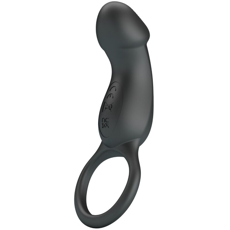 PRETTY LOVE - PORTA ANELL VIBRADOR AMB ESTIMULADOR NEGRE